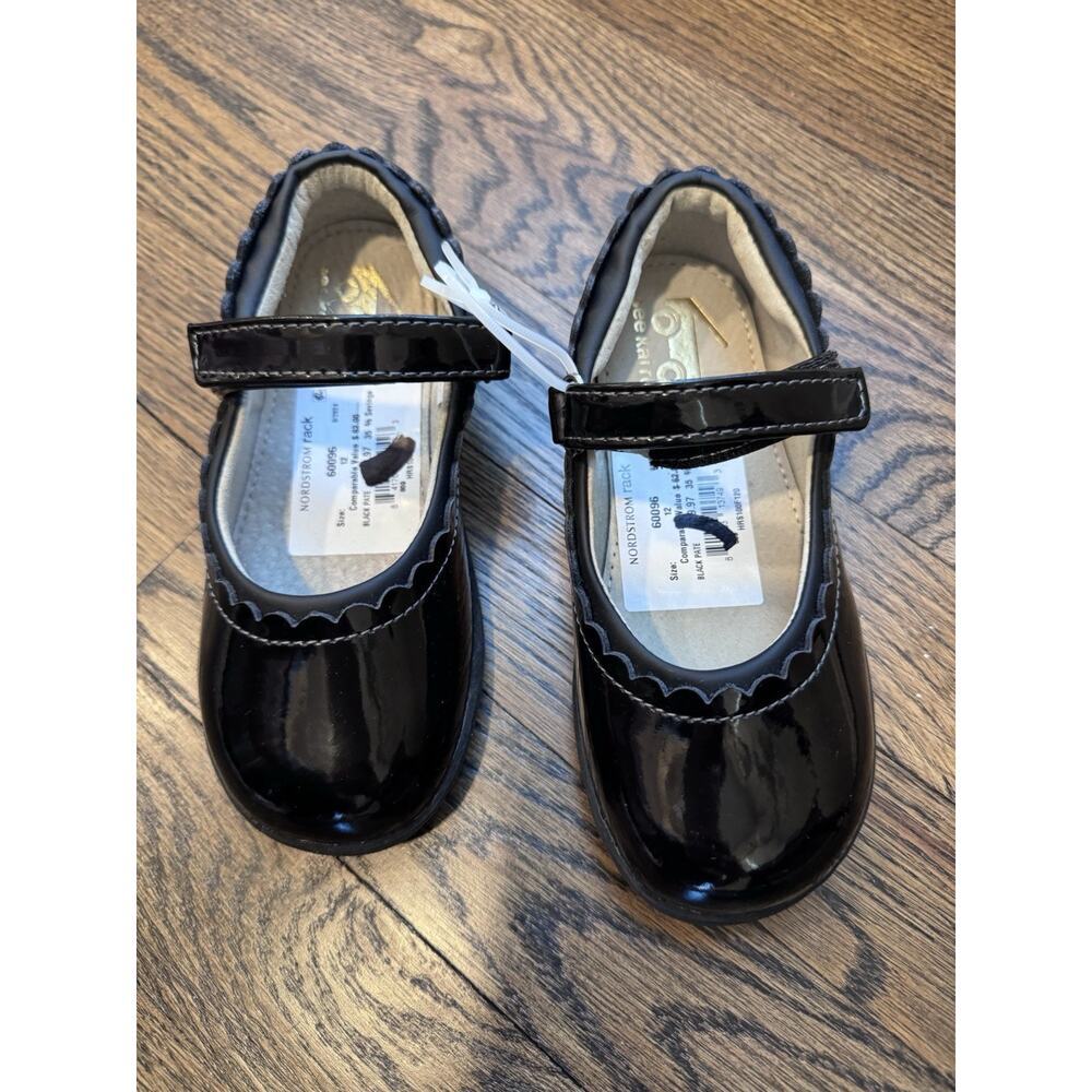 See Kai Run Patent Leather Mary Jane's Black Little Girls Sz 12c NWT